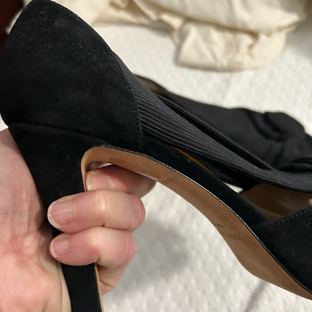 Kate Spade Black Peep-Toe Heels with Bow - Picture 9 of 9